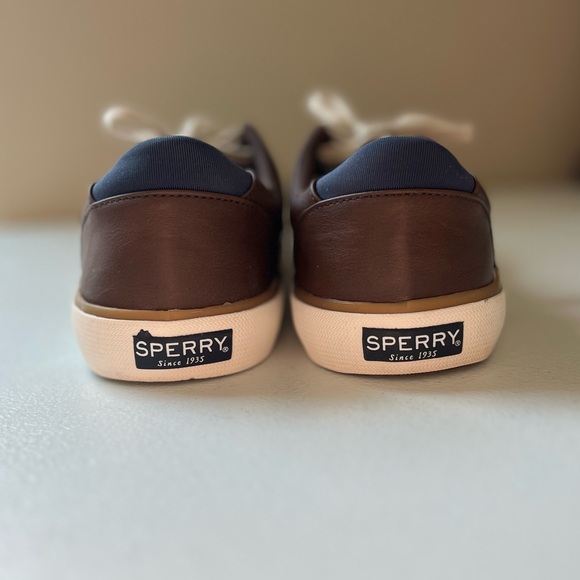 Sperry Unisex Harbor Tide Sneakers – Brown Faux Leather, Size 7M - Picture 6 of 10